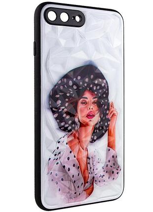 Tpu+pc чехол prisma ladies для apple iphone 7 plus / 8 plus (5.5") girl in a hat