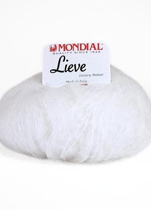 Пряжа lieve/лив, белый 100, mondial