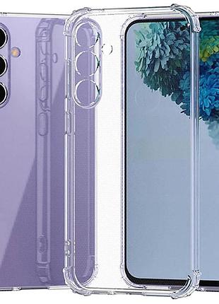 Tpu чехол getman ease logo усиленные углы full camera для samsung galaxy s24+ бесцветный (прозрачный)