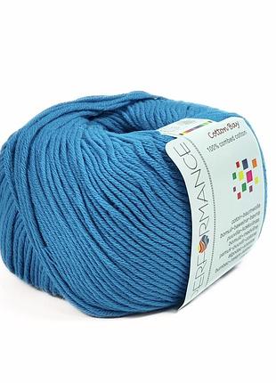Пряжа cotton bay/коттон бай, голубой 128, performance