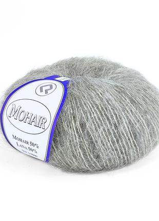 Пряжа mohair/мохер, светло-серый меланж 2468, campolmi