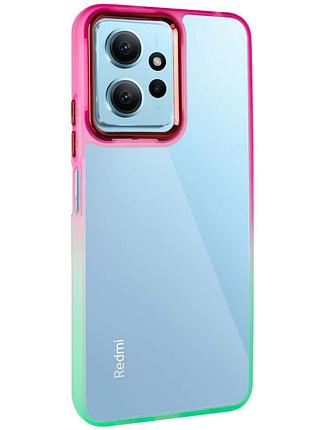 Чехол tpu+pc fresh sip series для xiaomi redmi note 12 4g салатовый / розовый