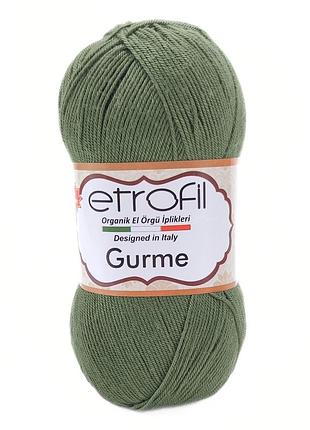 Пряжа gurme/гурмэ,хаки 74022, etrofil