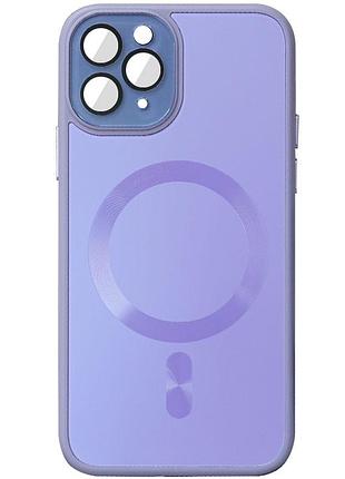 Чехол tpu+glass sapphire midnight with magsafe для apple iphone 14 pro max (6.7") сиреневый / dasheen