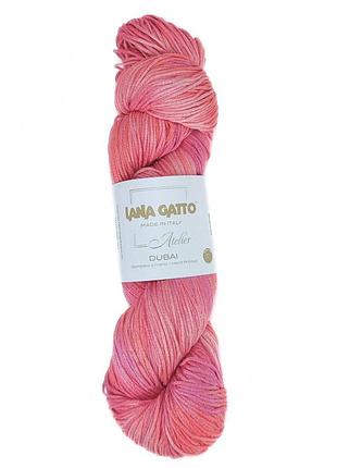 Пряжа dubai/дубай, розово-красный микс 31055, lana gatto