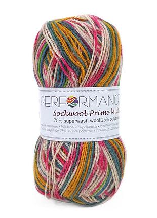 Пряжа sockwool prime multi/соквул прайм мульти, мультиколор 1, performance