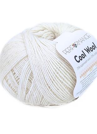Пряжа cool wool/кул вул, молочный 02, performance