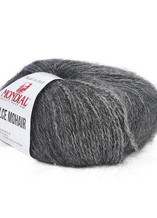 Пряжа dolce mohair/дольче мохер, темно-серый 702, mondial