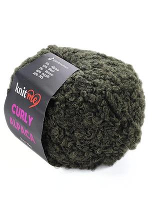 Пряжа curly alpaca/кьорлі альпака, болотяний кс06, knit me