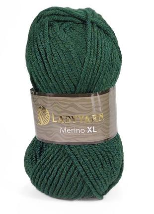 Пряжа merino xl/мерино хл, зеленый nw010, lady yarn