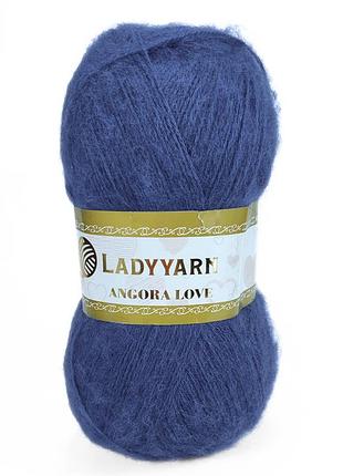 Пряжа angora love/ангора лав, синий hn019, lady yarn