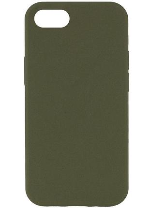 Чохол silicone case full protective (aa) no logo для apple iphone se (2020) зелений / dark olive