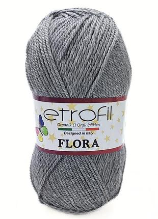 Пряжа flora/флора,серый 70967, etrofil