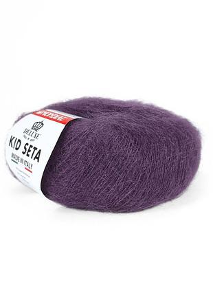 Пряжа kid seta/кид сета, баклажановый 601, mondial