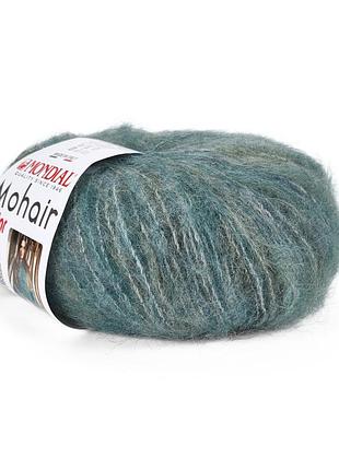 Пряжа mohair color/мохер колор, темно-бирюзовый 895, mondial