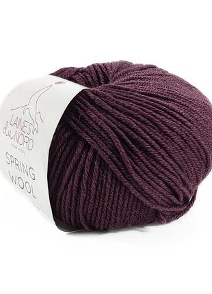 Пряжа spring wool/спринг вулл, баклажановый 24, laines du nord