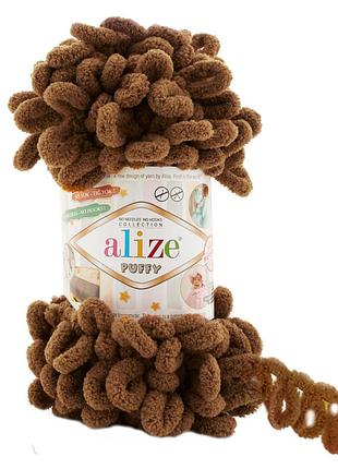 Пряжа alize puffy/ализе пуффи, кофейный 321