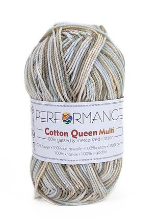Пряжа cotton queem multi/коттон квин мульти, болотный-бежевый-жемчужный мультиколор 9040 performance