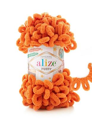 Пряжа alize puffy/ализе пуффи, апельсин 06