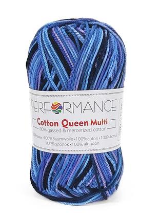 Пряжа cotton queem multi/коттон квин мульти, черный-синий-фиолетовый мультиколор 9533 performance