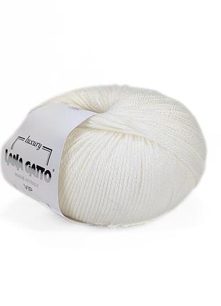 Пряжа vip/вип, белый 10001, lana gatto