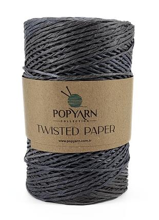 Пряжа twisted paper degrade/твистед папер деграде, темно серый-серый-светло серый в-406, popyarn