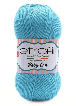 Пряжа baby can/бэби кан, голубой 80052, etrofil