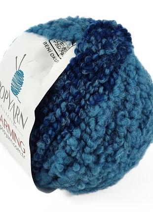 Пряжа charming/шарм, голубой-синий в-58, popyarn