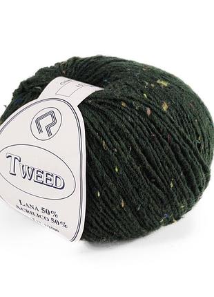 Пряжа tweed/твид, темно-зеленый 401, campolmi