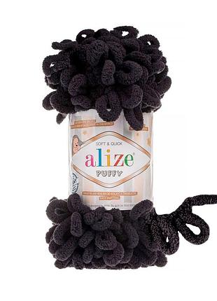Пряжа alize puffy/ализе пуффи, антрацит 1060