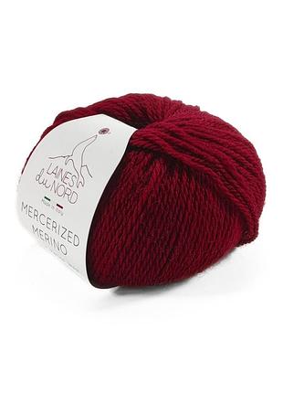 Пряжа mercerized merino/мерсеризед мерино, вишневый 25, laines du nord