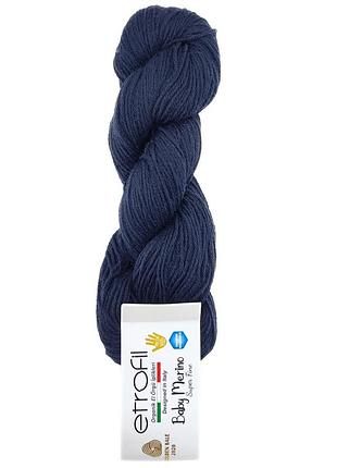 Пряжа baby merino/бэби мерино, темно-синий 75182, etrofil