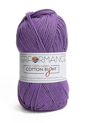Пряжа cotton eight/коттон ейт, темно-сиреневый 1260, performance