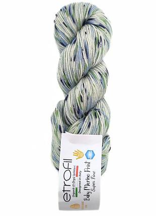 Пряжа baby merino print/бэби мерино принт, голубой-зелёный se467, etrofil