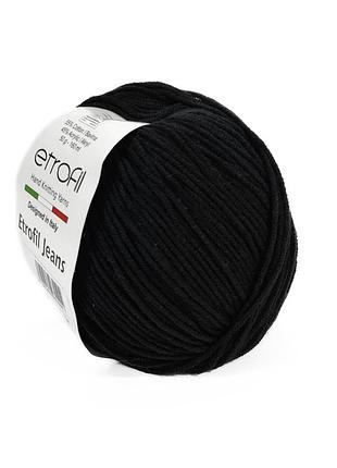 Пряжа etrofil jeans/этрофил джинс,черный 042, etrofil