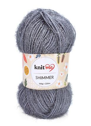 Пряжа shimmer/шиммер, сірий 282, knit me