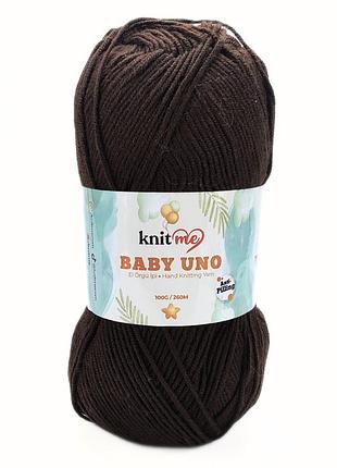 Пряжа baby uno/беби уно, коричневый 8424, knit me