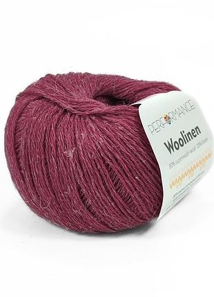 Пряжа woolinen/вулінен, вишневый 44, performance