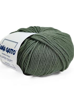 Пряжа super soft/супер софт, хаки 14569, lana gatto