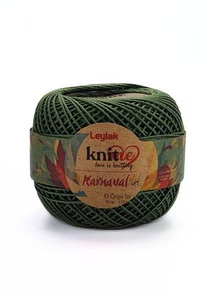 Пряжа karnaval/карнавал, серо-зелёный 01857, knit me