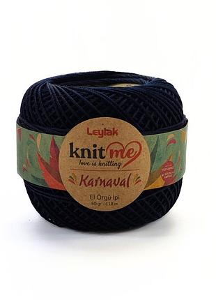 Пряжа karnaval/карнавал, черно-синий 00046, knit me