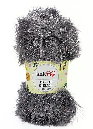 Пряжа bright eyelash/брайт айлеш, серебряный 145, knit me