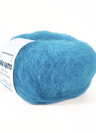 Пряжа wool mohair/вул мохер, ярко-голубой 30485, lana gatto