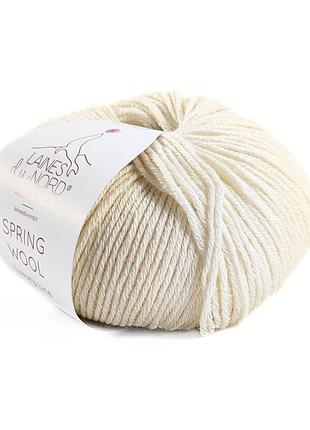 Пряжа spring wool/спрінг вулл, молочний 1, laines du nord