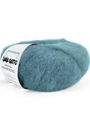Пряжа mohair royal/мохер роял, світло-бірюзовий 7267, lana gatto