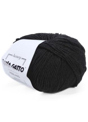 Пряжа feeling/филинг, черный 10008, lana gatto