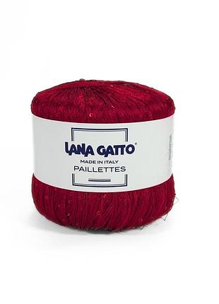 Пряжа paillettes/паллетс, красный 30101, lana gatto