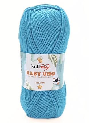Пряжа baby uno/беби уно, ярко-бирюзовый 86576, knit me