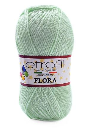 Пряжа flora/флора,мятный 70487, etrofil