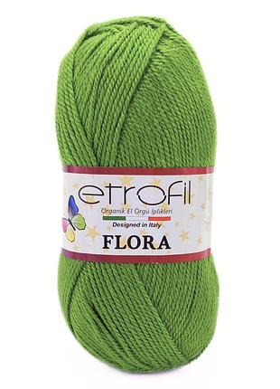 Пряжа flora/флора,травяной зеленый 70488, etrofil